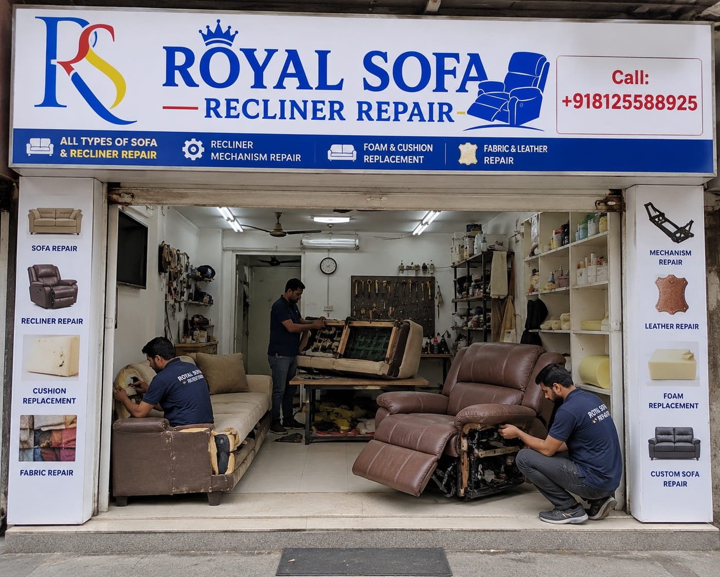 Royal Sofa Recliner Repair, Call: +918125588925